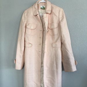 Loft Pink/Coral Houndstooth Coat Sz 6 (runs small)